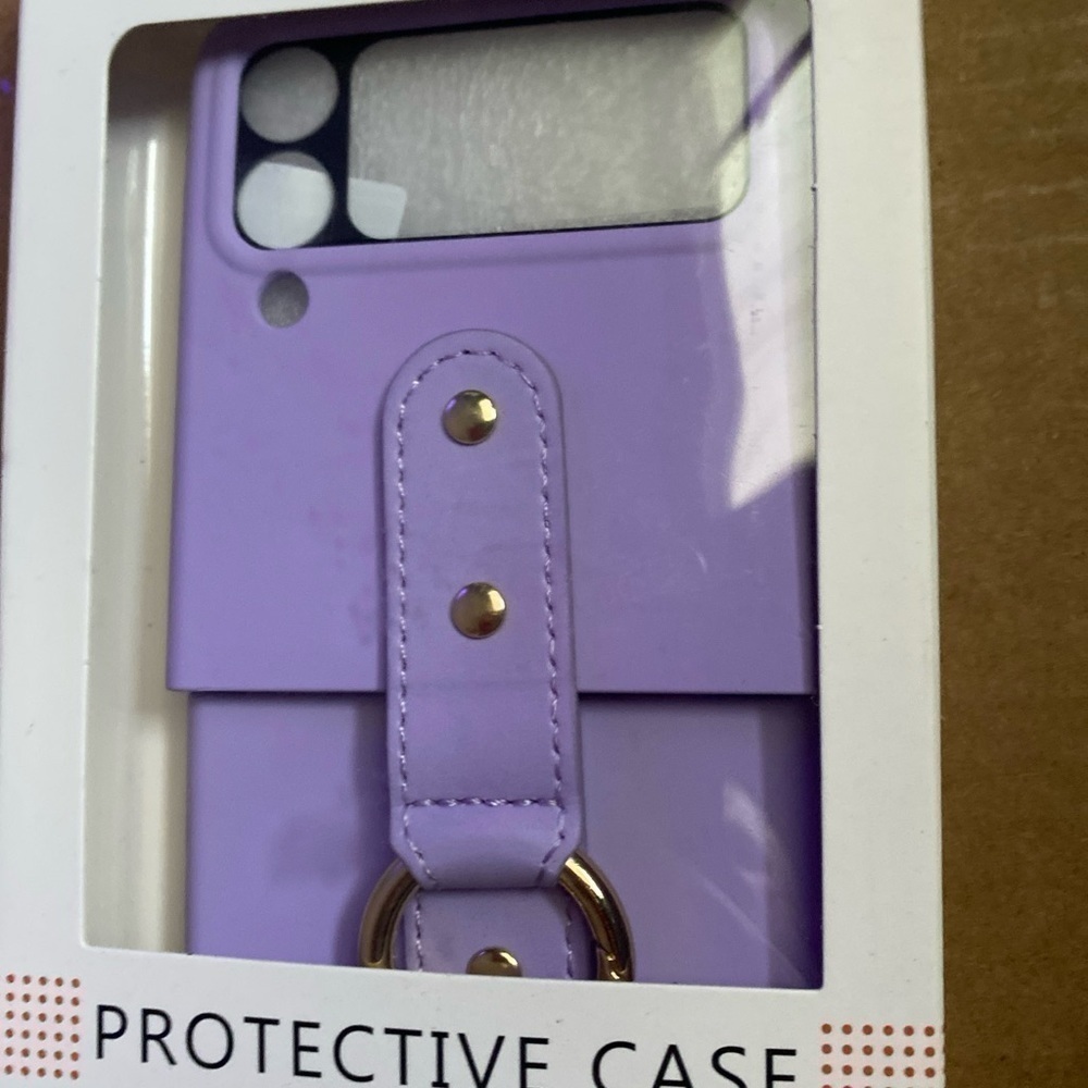 Samsung Galaxy Z Flip 4 cover purple ring holder case - Picture 4 of 4